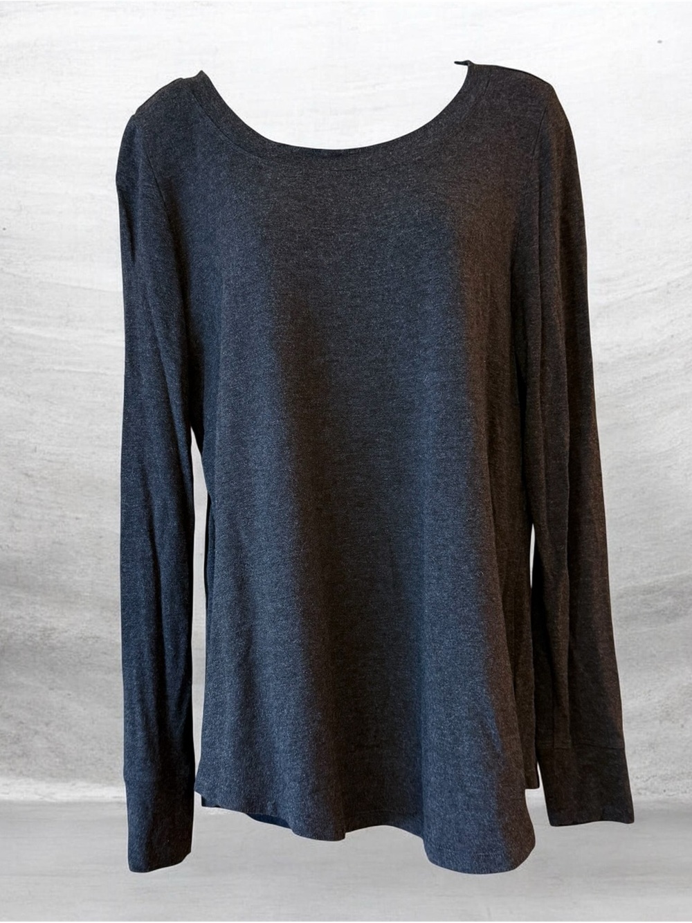 CAbi Reversible Charcoal Gray Crisscross Top Long Sleeve M 4007